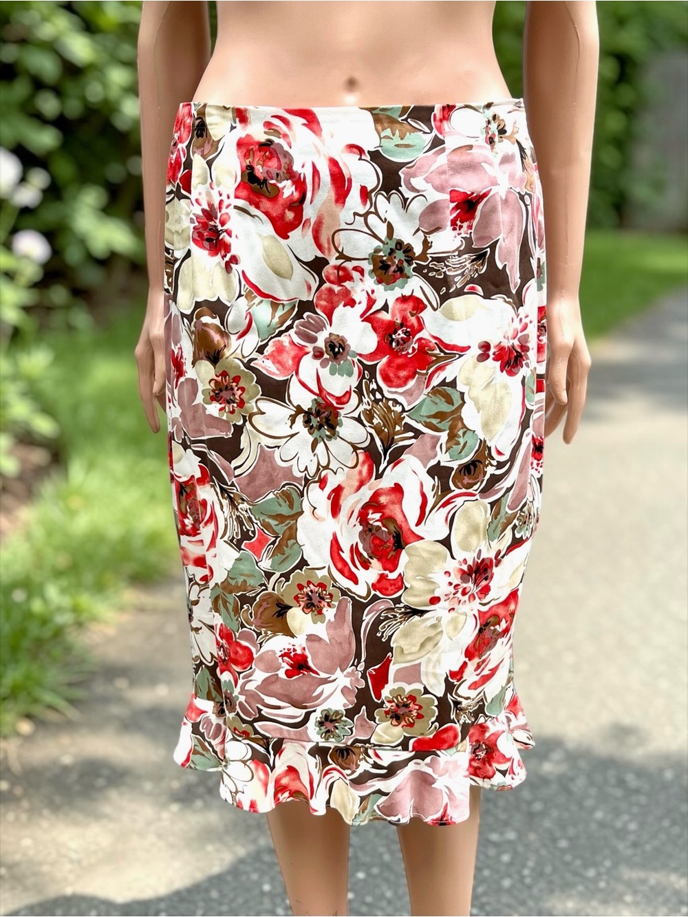 Vintage Y2K Miss Dorby Floral Skirt Set Peplum Top Cottagecore Size 8 - Picture 8 of 10
